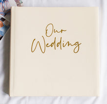 Your Perfect Day Wedding Photo Album - 50 Blank Pages Can Fit 200 Pictures  - Includes 800 Adhesive Tabs - Scrapbook Your Ceremony (Gold & Cream)