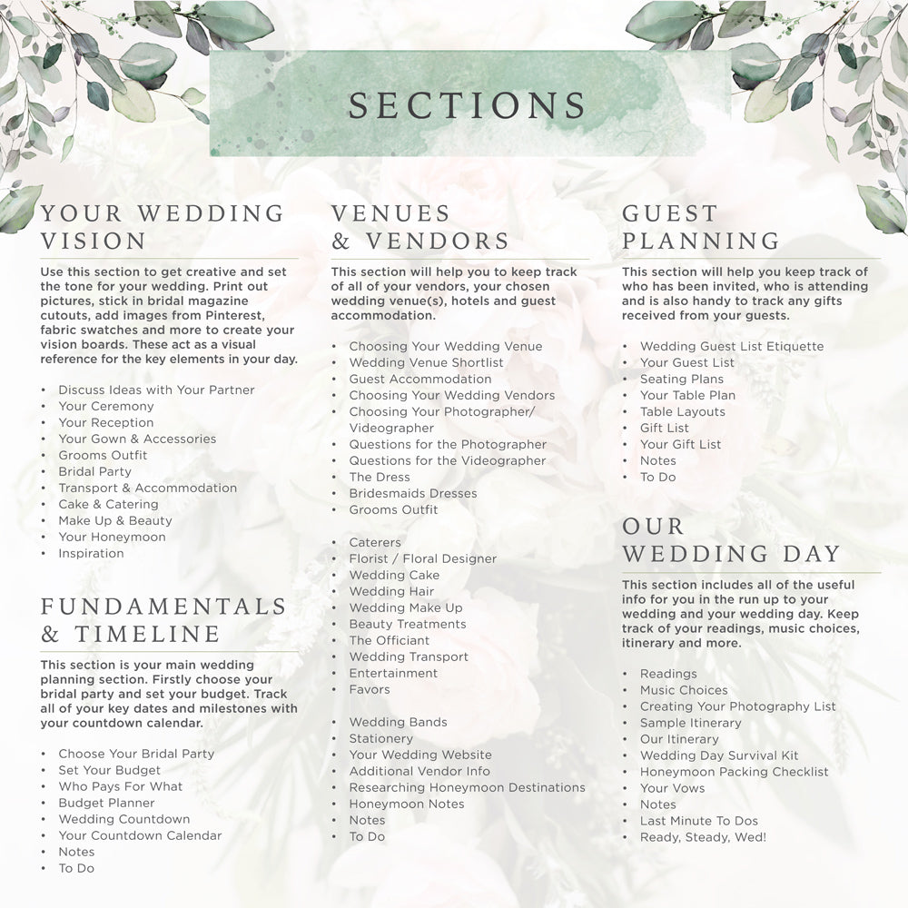 Your Perfect Day Wedding Planner for Bride - Planning Book and